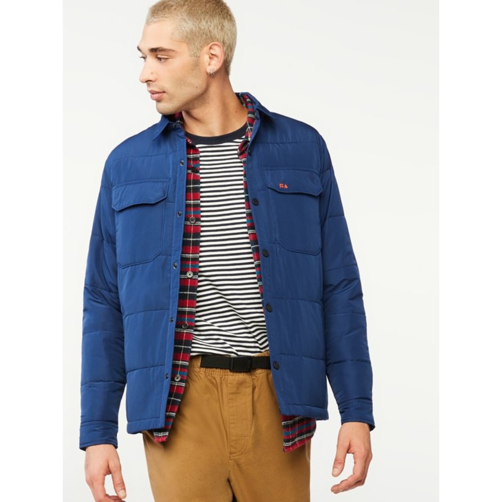 NEW Free Assembly Blue Men's Quilted Layering Jacket